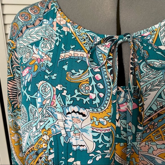 Boho peasant floral paisley tunic Susan Betro 1x - Picture 6 of 10